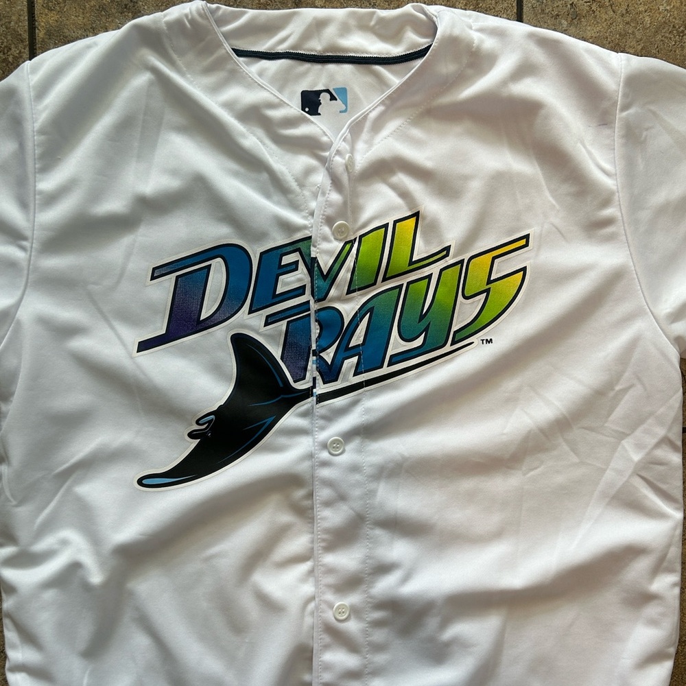 Devil Rays White Baseball Reversible Jersey - image 2